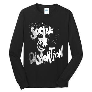 Social Distortion Black Splatter Smiley Tall Long Sleeve T-Shirt