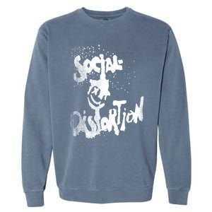 Social Distortion Black Splatter Smiley Garment-Dyed Sweatshirt