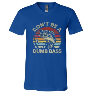 Sunset Dont Be Dumb Bass Fishing V-Neck T-Shirt