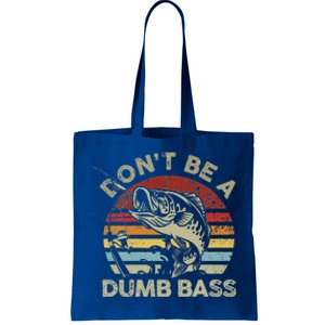 Sunset Dont Be Dumb Bass Fishing Tote Bag