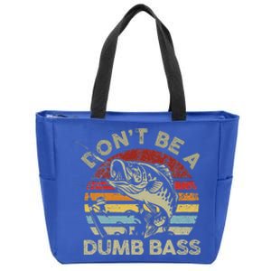 Sunset Dont Be Dumb Bass Fishing Zip Tote Bag