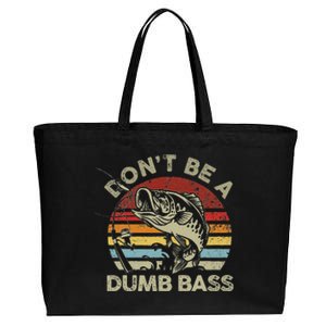 Sunset Dont Be Dumb Bass Fishing Cotton Canvas Jumbo Tote