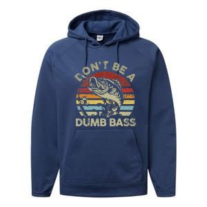 Sunset Dont Be Dumb Bass Fishing Performance Fleece Hoodie