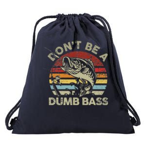 Sunset Dont Be Dumb Bass Fishing Drawstring Bag