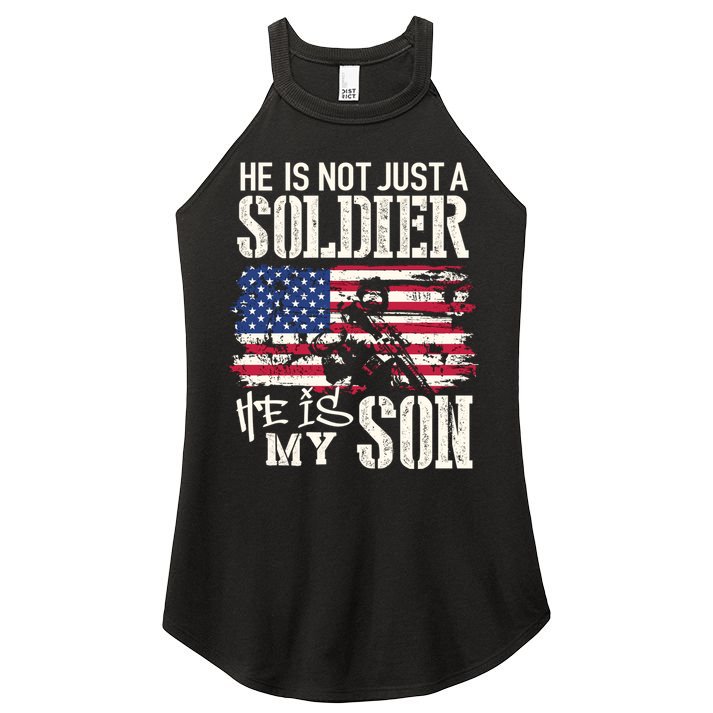 Soldier Dad Cool Gift He Not Just Soldier He Is My Son Father Gift Women's Perfect Tri Rocker Tank