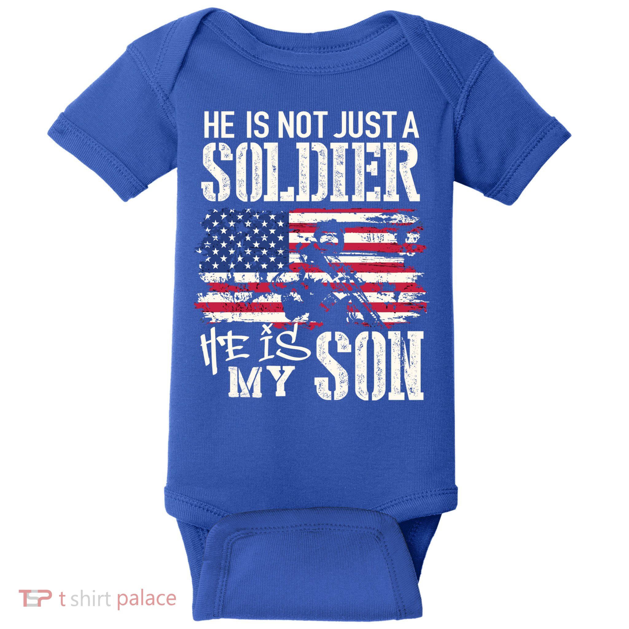 Soldier Dad Cool Gift He Not Just Soldier He Is My Son Father Gift Baby Bodysuit