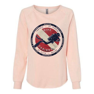 Scuba Dive Caribbean Womens California Wash Sweatshirt