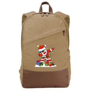 Santa Dabbing Christmas Tree Light Xmas Claus  Cotton Canvas Backpack