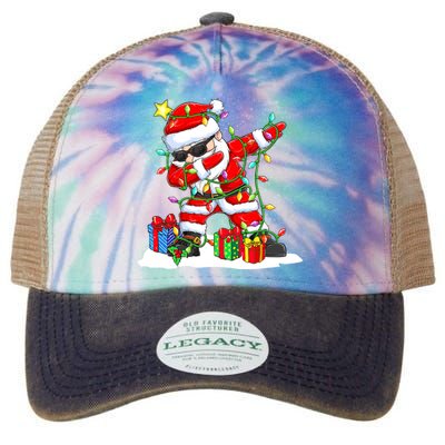 Santa Dabbing Christmas Tree Light Xmas Claus  Legacy Tie Dye Trucker Hat