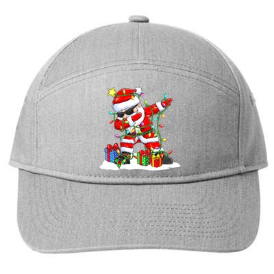 Santa Dabbing Christmas Tree Light Xmas Claus  7-Panel Snapback Hat