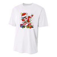 Santa Dabbing Christmas Tree Light Xmas Claus  Youth Performance Sprint T-Shirt