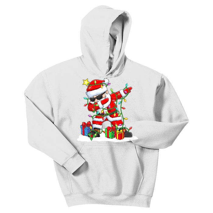 Santa Dabbing Christmas Tree Light Xmas Claus  Kids Hoodie