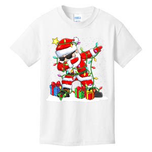 Santa Dabbing Christmas Tree Light Xmas Claus  Kids T-Shirt