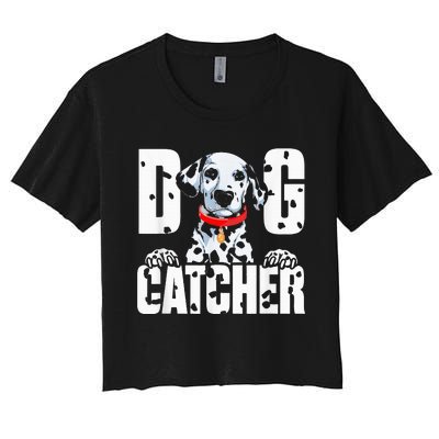 Soft Dog Catcher Costume Dalmatian Easy Family Costume Women's Crop Top Tee