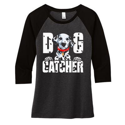 Soft Dog Catcher Costume Dalmatian Easy Family Costume Women's Tri-Blend 3/4-Sleeve Raglan Shirt