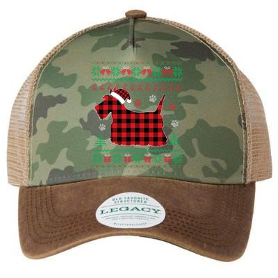 Scottie Dog Christmas Pajama Red Plaid Scottish Ugly Sweater Legacy Tie Dye Trucker Hat