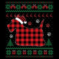 Scottie Dog Christmas Pajama Red Plaid Scottish Ugly Sweater City Backpack