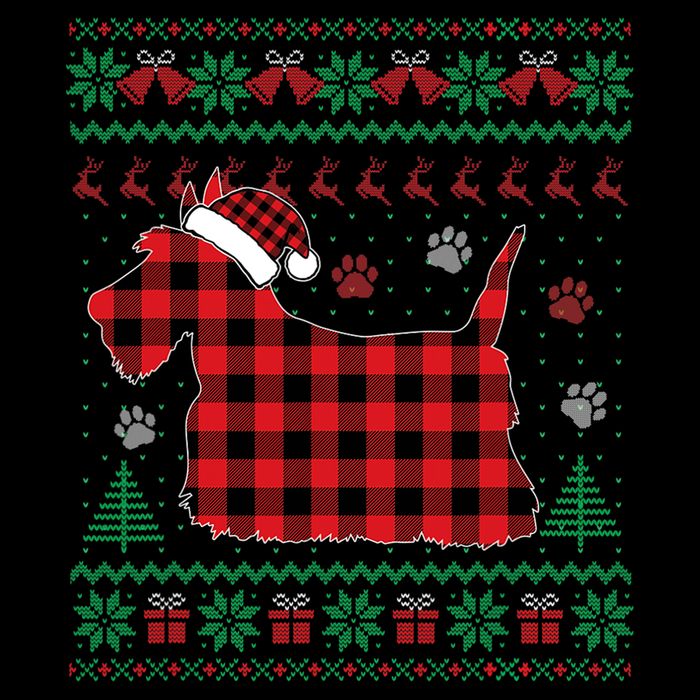Scottie Dog Christmas Pajama Red Plaid Scottish Ugly Sweater City Backpack
