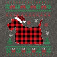 Scottie Dog Christmas Pajama Red Plaid Scottish Ugly Sweater Cotton Canvas Backpack