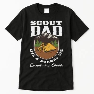 Scout Dad Camping Scouting Tent Scout Leader Scout Tall T-Shirt