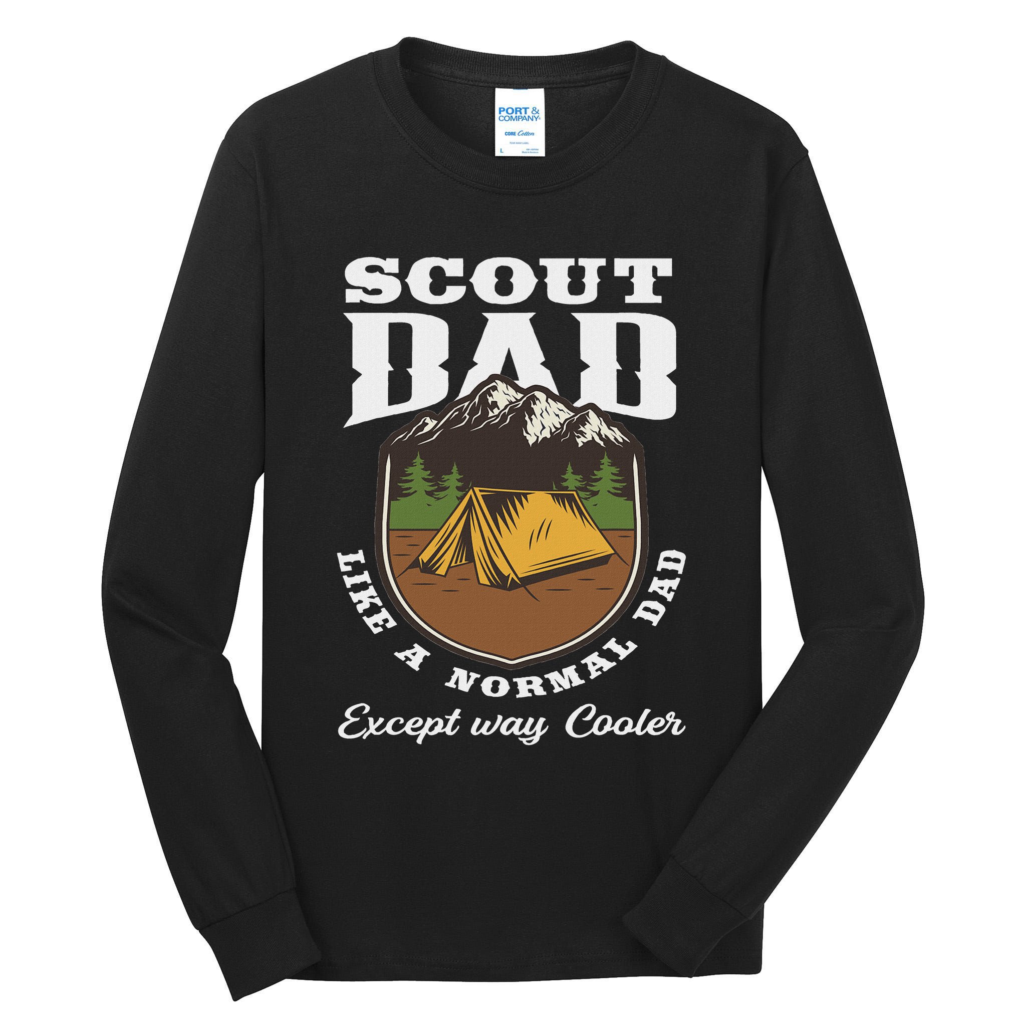Scout Dad Camping Scouting Tent Scout Leader Scout Tall Long Sleeve T-Shirt