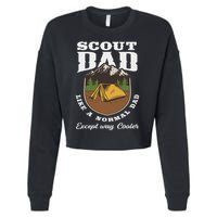 Scout Dad Camping Scouting Tent Scout Leader Scout Cropped Pullover Crew