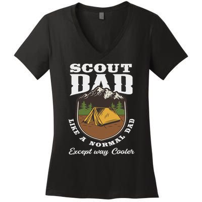 Scout Dad Camping Scouting Tent Scout Leader Scout Women's V-Neck T-Shirt