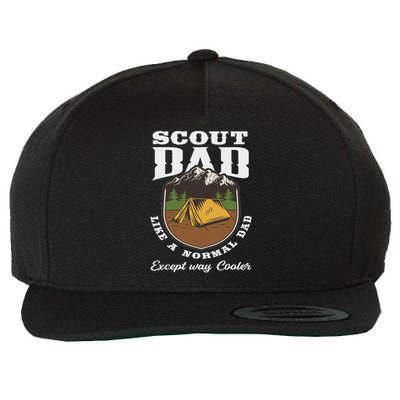 Scout Dad Camping Scouting Tent Scout Leader Scout Wool Snapback Cap