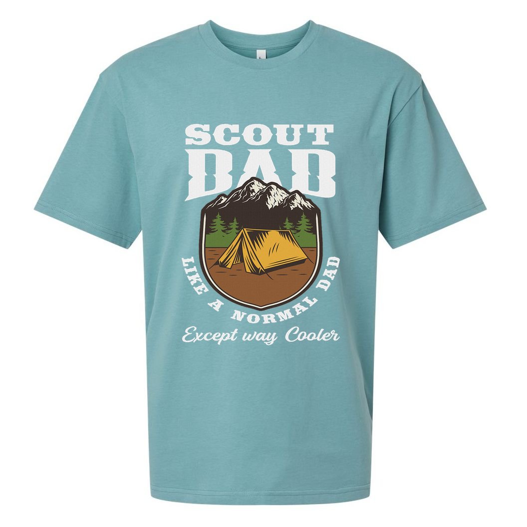 Scout Dad Camping Scouting Tent Scout Leader Scout Sueded Cloud Jersey T-Shirt