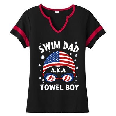 Swim Dad Coach Swimmer Trainer Athlete Swimming Styles Sport Gift Ladies Halftime Notch Neck Tee