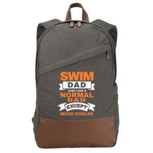 Swim Dad Cooler Swim Athlete Swimmer Father Swimming Meaningful Gift Cotton Canvas Backpack