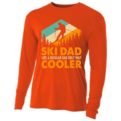 Ski Dad Cool Dads Love Skiing Winter Sport Ski Jumping Gift Cooling Performance Long Sleeve Crew