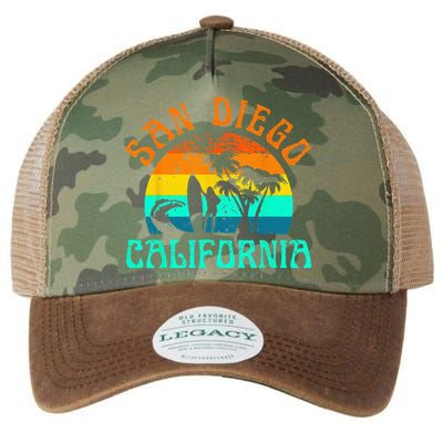 San Diego California Beach Surf Summer Vacation Vintage Legacy Tie Dye Trucker Hat