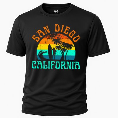 San Diego California Beach Surf Summer Vacation Vintage Performance Shirt