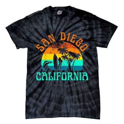 San Diego California Beach Surf Summer Vacation Vintage Tie-Dye T-Shirt