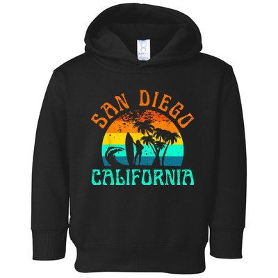 San Diego California Beach Surf Summer Vacation Vintage Toddler Hoodie