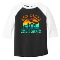 San Diego California Beach Surf Summer Vacation Vintage Toddler Fine Jersey T-Shirt