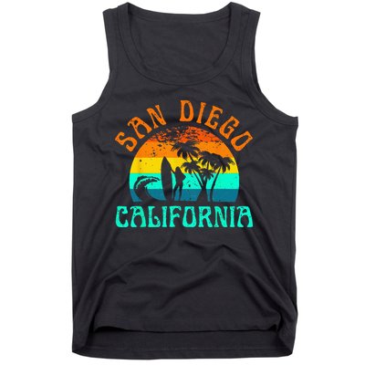 San Diego California Beach Surf Summer Vacation Vintage Tank Top