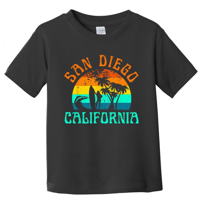 San Diego California Beach Surf Summer Vacation Vintage Toddler T-Shirt