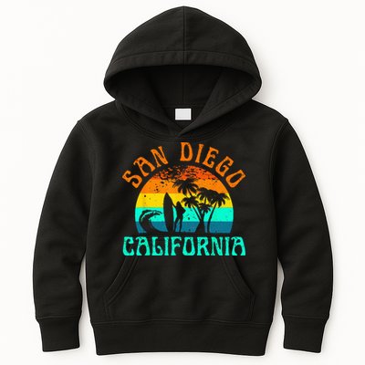 San Diego California Beach Surf Summer Vacation Vintage Kids Hoodie