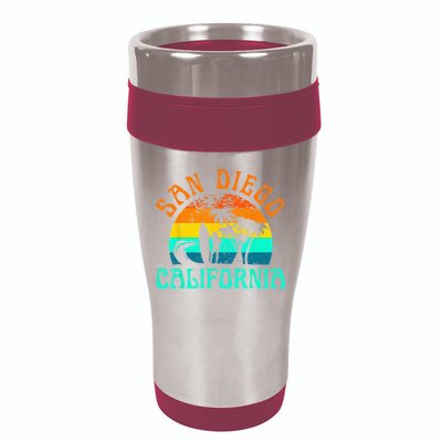 San Diego California Beach Surf Summer Vacation Vintage 16oz Travel Tumbler