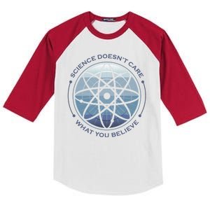 Science Doesn't Care What You Believe Kids Colorblock Raglan Jersey