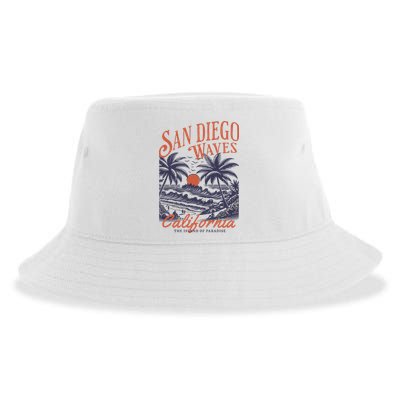 San Diego California Vintage Summer Sustainable Bucket Hat