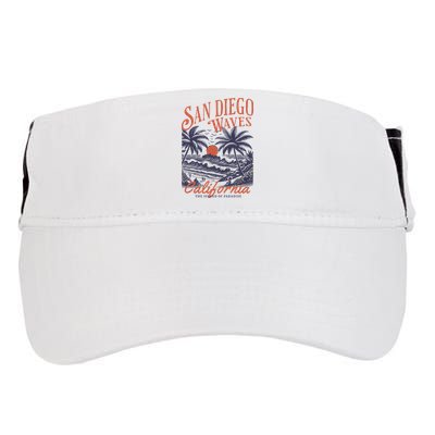 San Diego California Vintage Summer Adult Drive Performance Visor