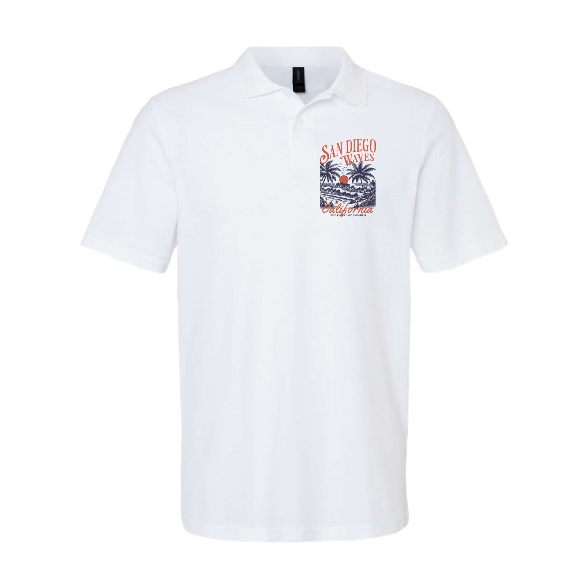 San Diego California Vintage Summer Polo