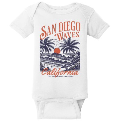 San Diego California Vintage Summer Baby Bodysuit