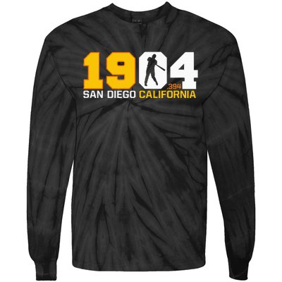 San Diego California Throwback 1904 Baseball Statue .394 Tie-Dye Long Sleeve Shirt