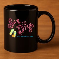 San Diego California 11oz C Handle Ceramic Mug