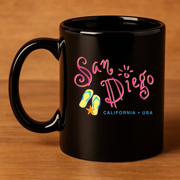San Diego California 11oz C Handle Ceramic Mug