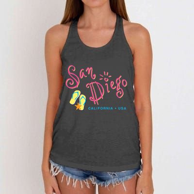 San Diego California Women's Knotted Racerback Tank